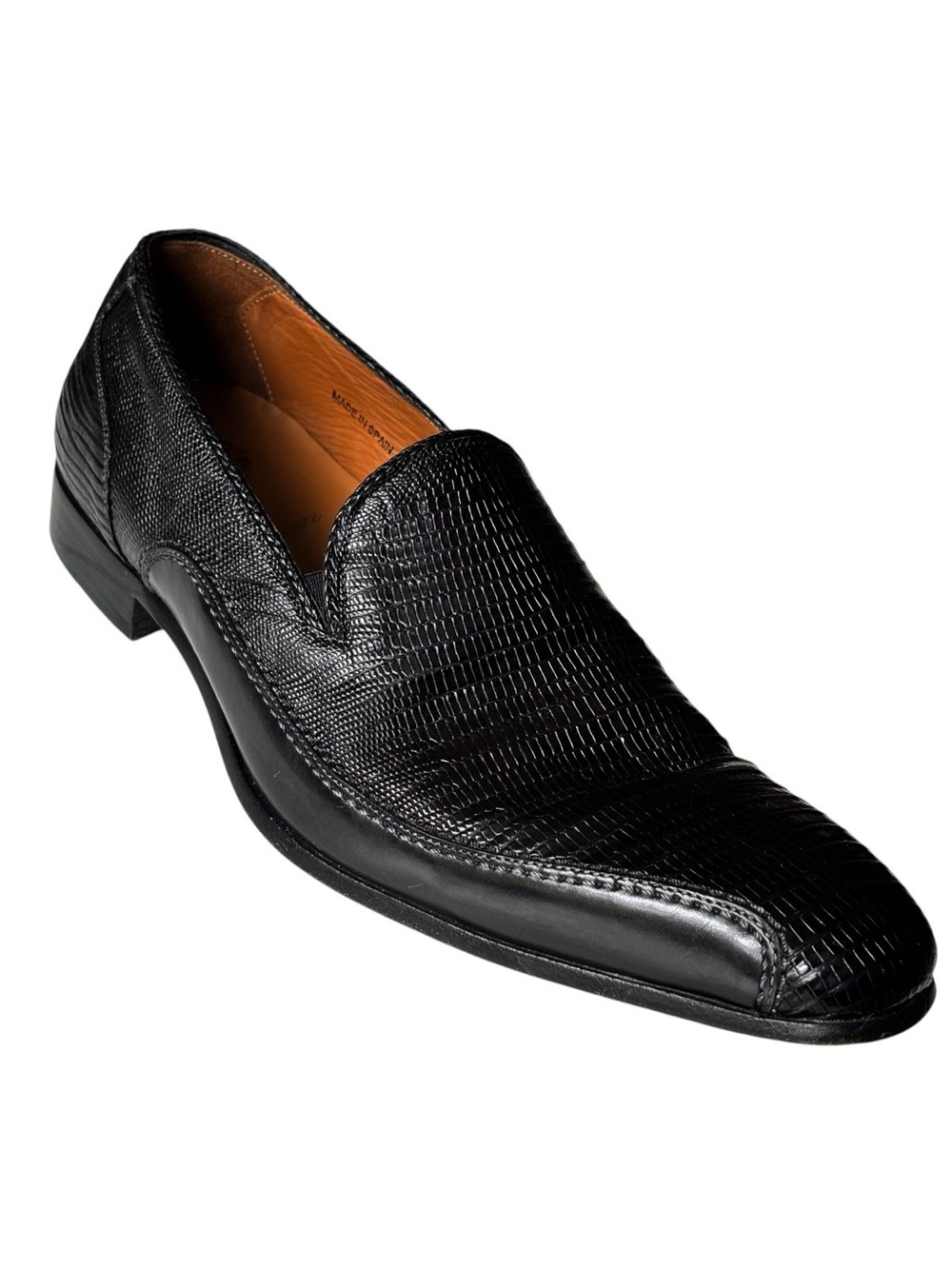 Mezlan Coello Venetian Slip-On Loafer Genuine Lizard in black | 9.5 US